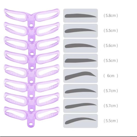 8PCS Eyebrow Shaper Makeup Reusable 8 In 1 Template Eyebrow - Picture 6 of 8